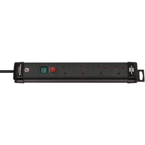  brennenstuhl Premium-Line FB Extension socket with Safety Fuse Button 4way 5m black05VV-F3G1,5  توصيلة كهرباء المانية بأربعة منافذ بطول 5متر مناسبة للاجهزة الصوتية وغيرها  